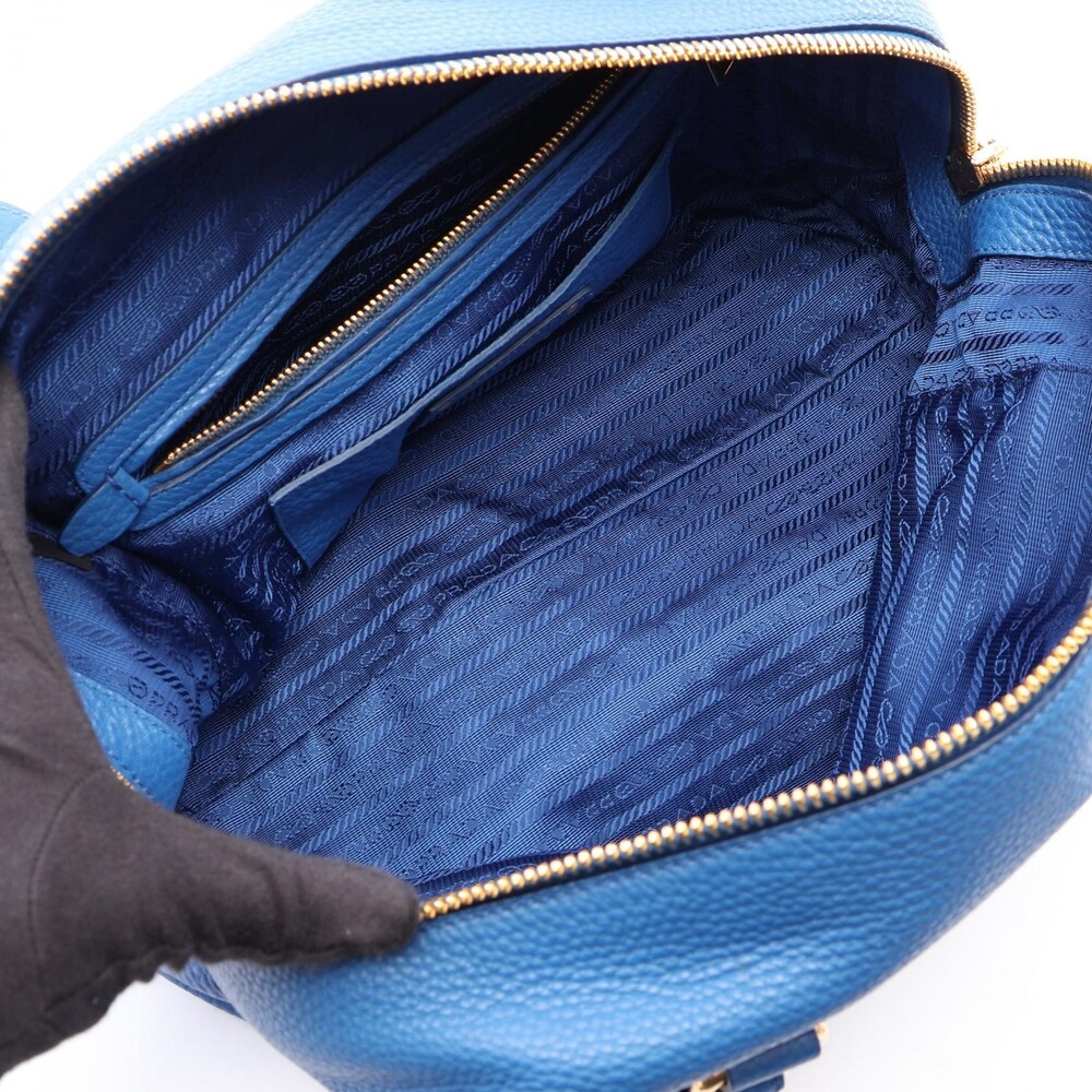 Prada Vit.Daino Handbag Leather Blue #272234P10B - Picture 3 of 7